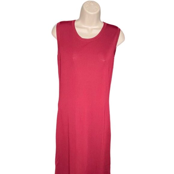 Womens Cardigan Knit Dress Set Red 2 Piece Coordinating Midi Size Medium u - Picture 6 of 13